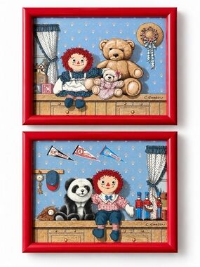 C.Carson Raggedy Ann & Andy Oil Paintings